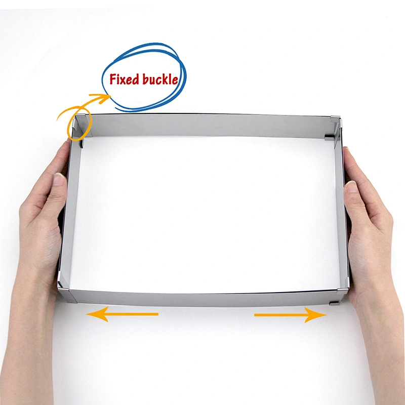 Hot sales professional big size stainless steel square adjustable cake mold