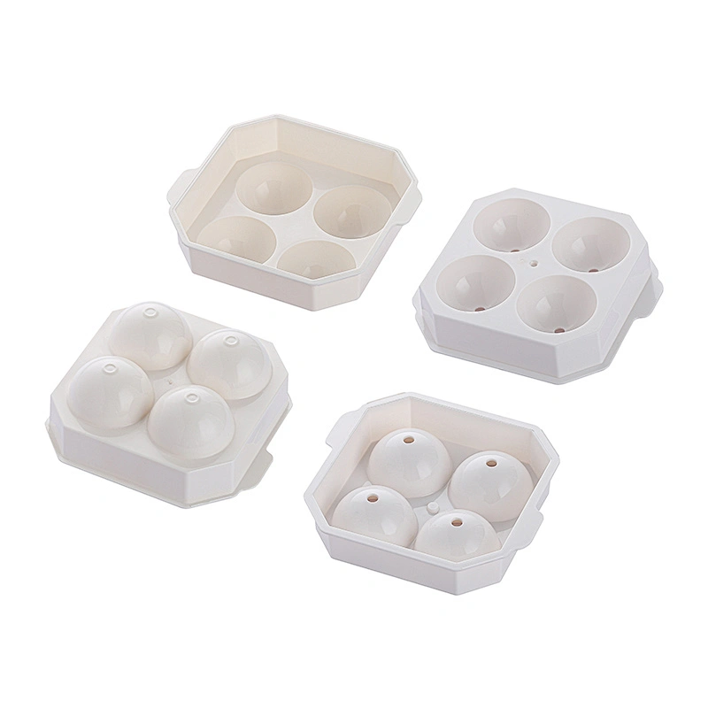 Amazon hot sale Easy Release 4 Ice Trays Ice Cube Molds Removable Lid Portable Ice ball cube Tray