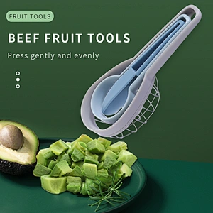 Kitchen Gadgets fruit corer slicer peeler knife Plastic Avocado Multi function Fruit Cutter Knife Corer Avocado Slicer