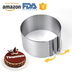 Amazon best seller professional 6.5'' stainless steel adjustable cake mold