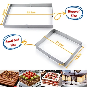 Hot sales professional big size stainless steel square adjustable cake mold