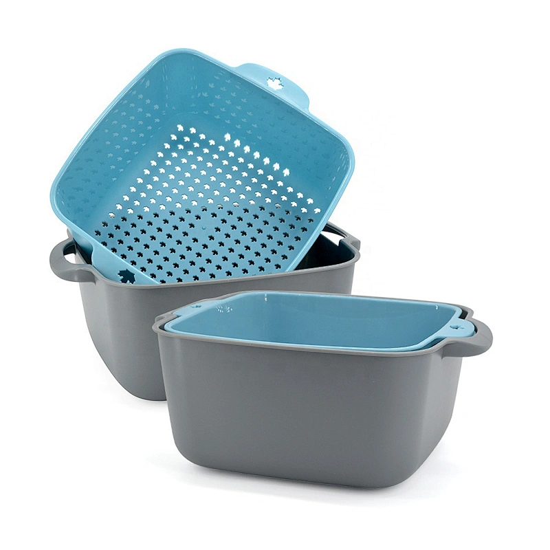 Kitchen Multi-Function Drain Basket For Cleaning,Draining and Double Layer Storing Fruits and Vegetables drain basket