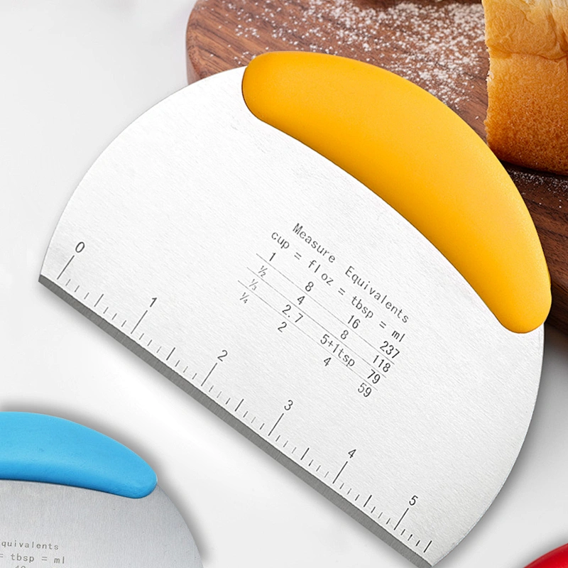 Stainless steel Pastry Dough cutter chopper scraper with Ruler kitchen baking tools Dough Bench Scraper