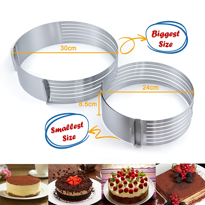 Hot sales christmas food grade stainless steel 7 layers adjustable cake mold