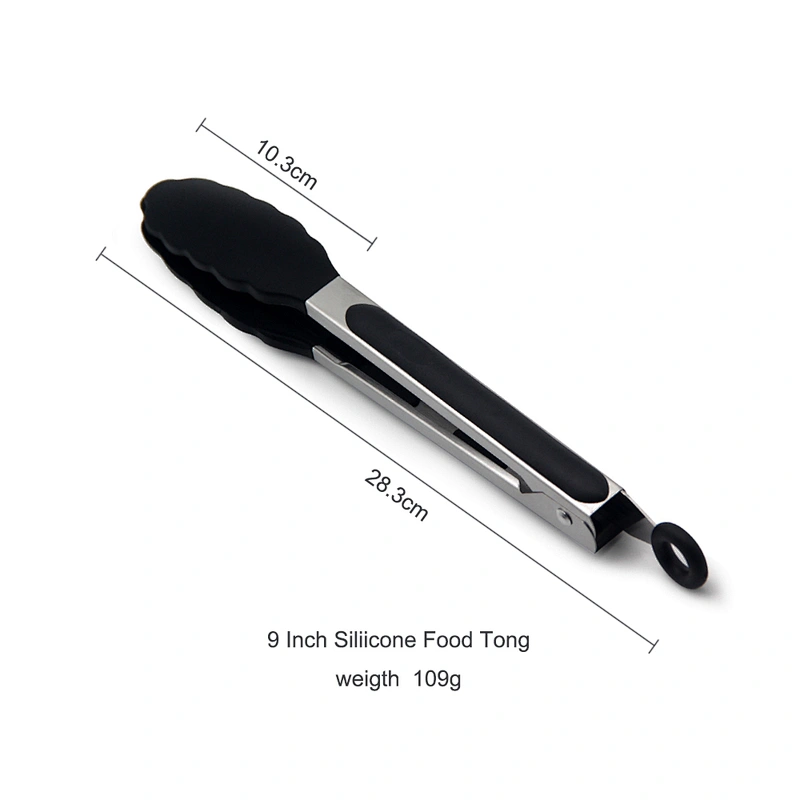 amazon top seller silicone kitchen utensil Heat resistant bbq tongs food clip for Grilling Serving Cooking kitchen gadget