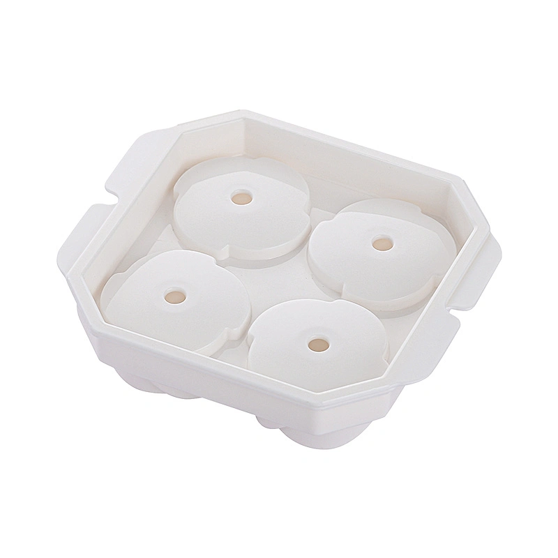Amazon hot sale 4 cavity Ice Trays Easy-Release Ice Cube mold with Spill-Resistant Removable Lid for Cocktail Freezer Ice Trays