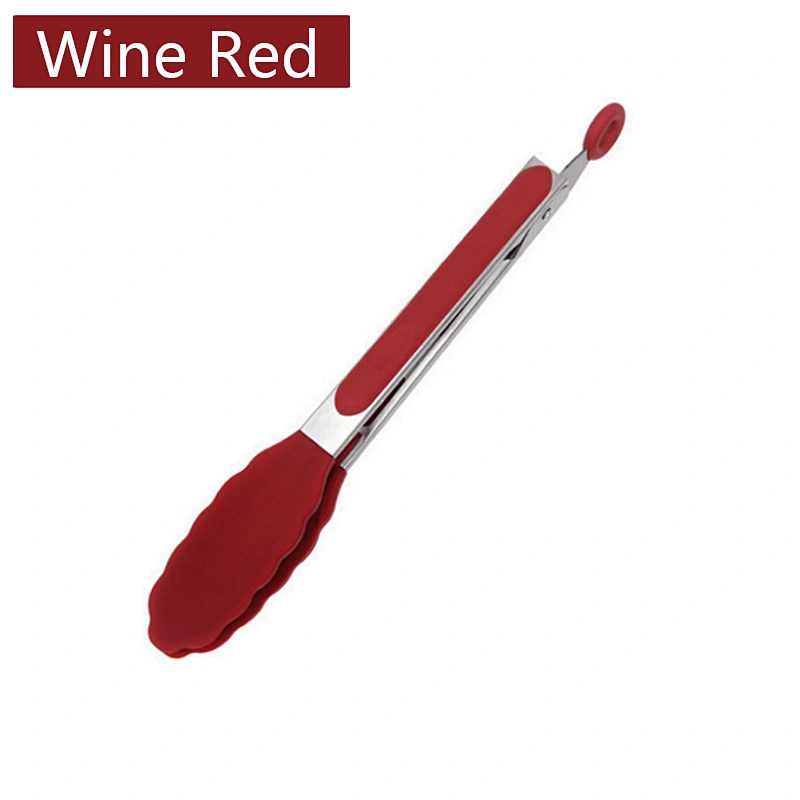 amazon top seller silicone kitchen utensil Heat resistant bbq tongs food clip for Grilling Serving Cooking kitchen gadget