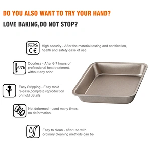 Amazon hot seller stainless steel Rectangle Bake Pan Non Stick Kitchen Bakeware Carbon Steel Cake Baking Tray