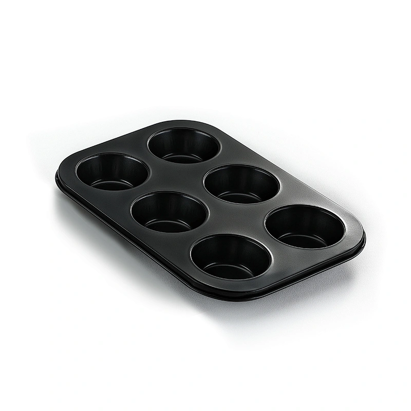 kitchen Wholesale Carbon Steel Cake Baking Tray Non-stick Bakeware 6 holes Baking Pan Molds