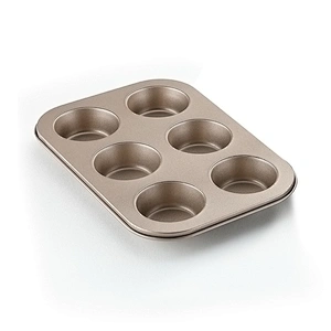 kitchen Wholesale Carbon Steel Cake Baking Tray Non-stick Bakeware 6 holes Baking Pan Molds