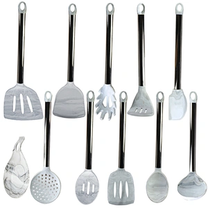 AMAZON TOP SELLER STAINLESS STEEL KITCHEN GADGETS KITCHEN UTENSILS 10 PCS MARBLE SILICONE COOKING UTENSILS SETS FOR KITCHEN