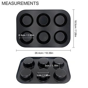 kitchen Wholesale Carbon Steel Cake Baking Tray Non-stick Bakeware 6 holes Baking Pan Molds