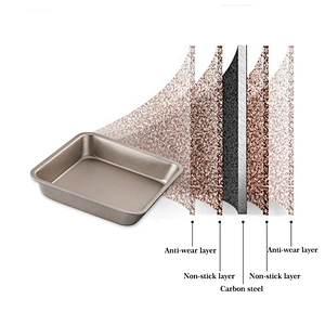 Amazon hot seller stainless steel Rectangle Bake Pan Non Stick Kitchen Bakeware Carbon Steel Cake Baking Tray
