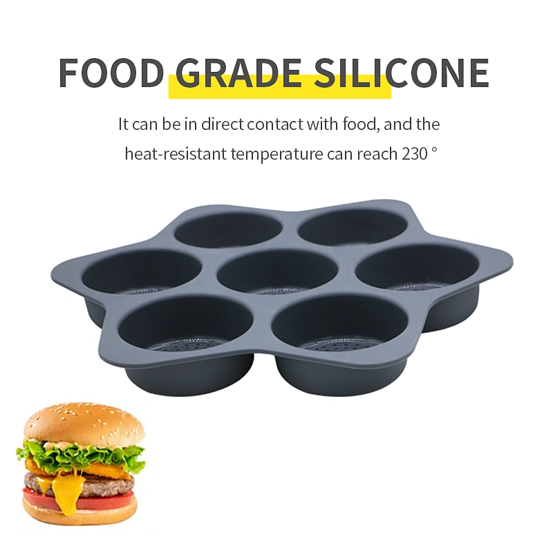 Amazon Hot Sell Eco-friendly Silicone Baking Bread Mold Burger Bun Mold Baking Tools Silicone Hamburger Mold
