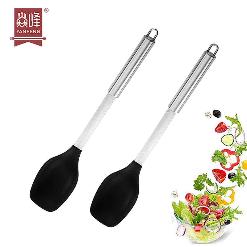 FACTORY CUSTOM ECO FRIENDLY 304 STAINLESS STEEL SILICONE SPOON KITCHEN GADGETS SET KITCHEN COOKING SPOONS