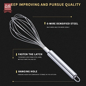Gadgets 2022 Innovative Heat Resistant Stainless Steel Whisk Kitchen Accessories Cream Utensils Whisk Manual Mixer Egg Beater