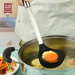 Amazon hot selling heat resistant silicone soup ladle silicone spoons non stick home kitchen cooking silicone kitchen ladle