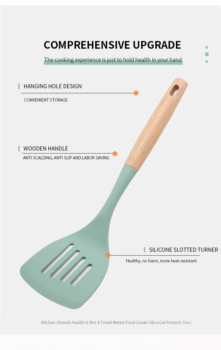 Home Gadgets Kitchen Accessories Kitchen Turners Heat Resistant Kitchen Utensils Silicone Slotted Turner