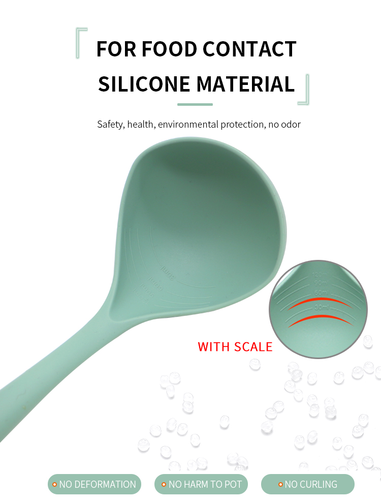 Amazon Products High Quality Kitchen Accessories Silicone Kitchen Ladle Non Stick Heat Resistant Silicone Soup Ladle