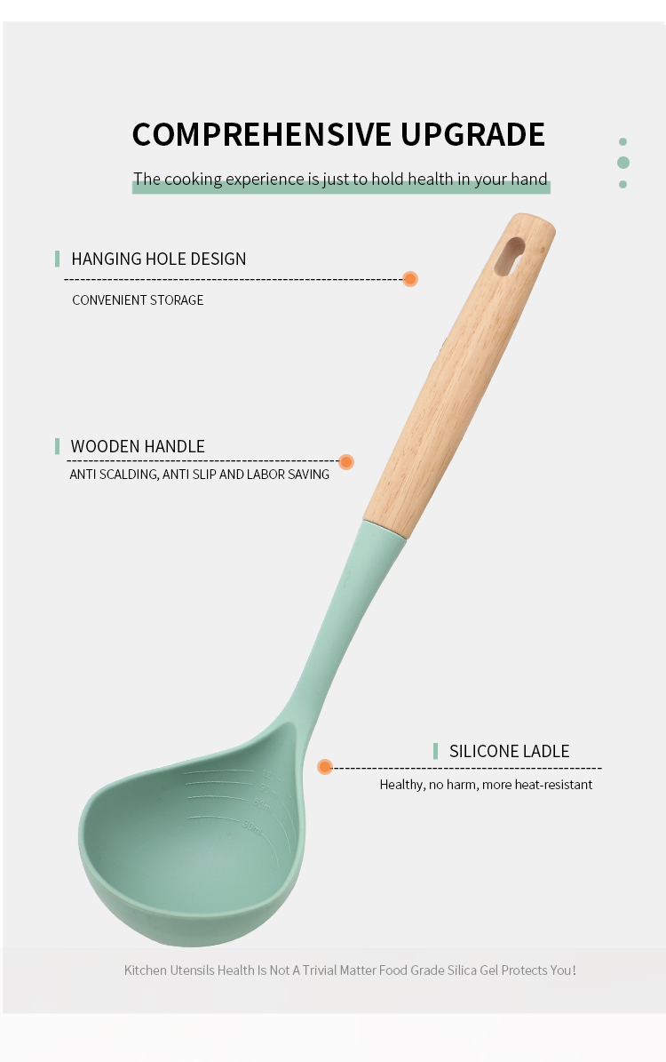 Amazon Products High Quality Kitchen Accessories Silicone Kitchen Ladle Non Stick Heat Resistant Silicone Soup Ladle