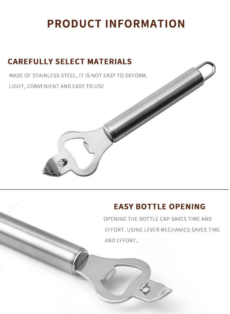 Factory Hot Sale Eco Friendly Metal Beer Bottle Can Opener Kitchen Tools Stainless Steel Beer Bottle Opener