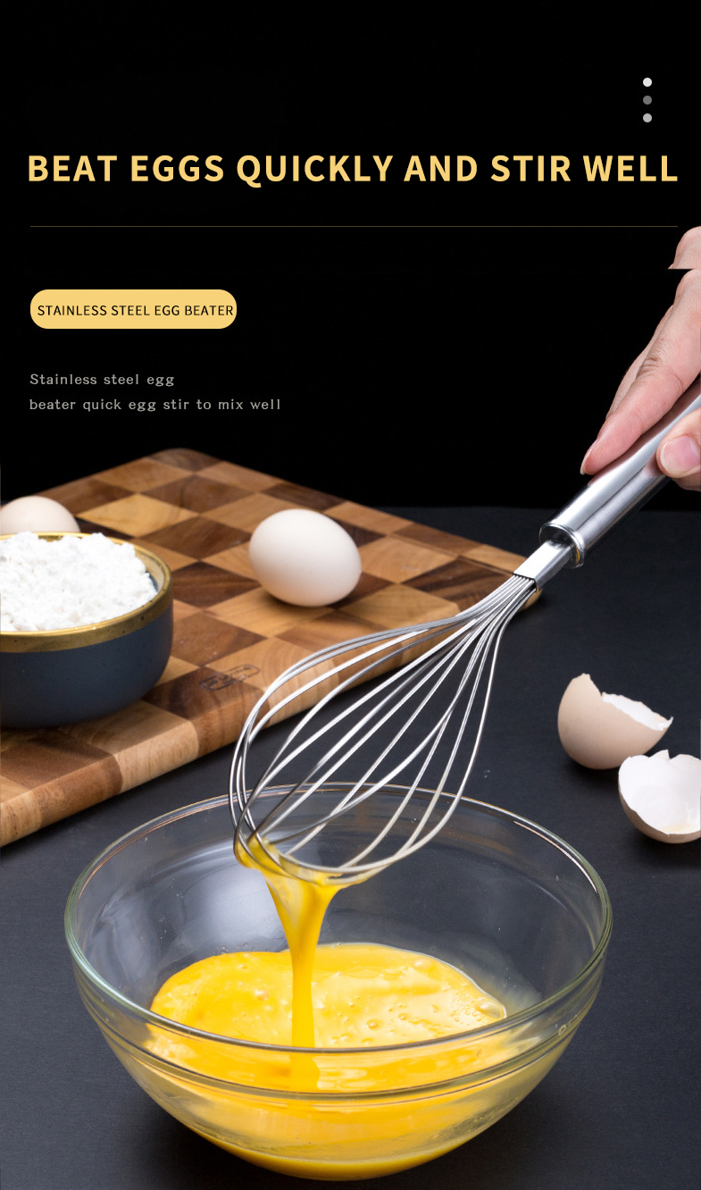 Gadgets 2022 Innovative Heat Resistant Stainless Steel Whisk Kitchen Accessories Cream Utensils Whisk Manual Mixer Egg Beater