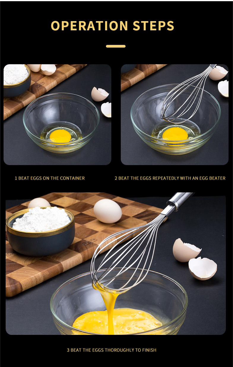Gadgets 2022 Innovative Heat Resistant Stainless Steel Whisk Kitchen Accessories Cream Utensils Whisk Manual Mixer Egg Beater