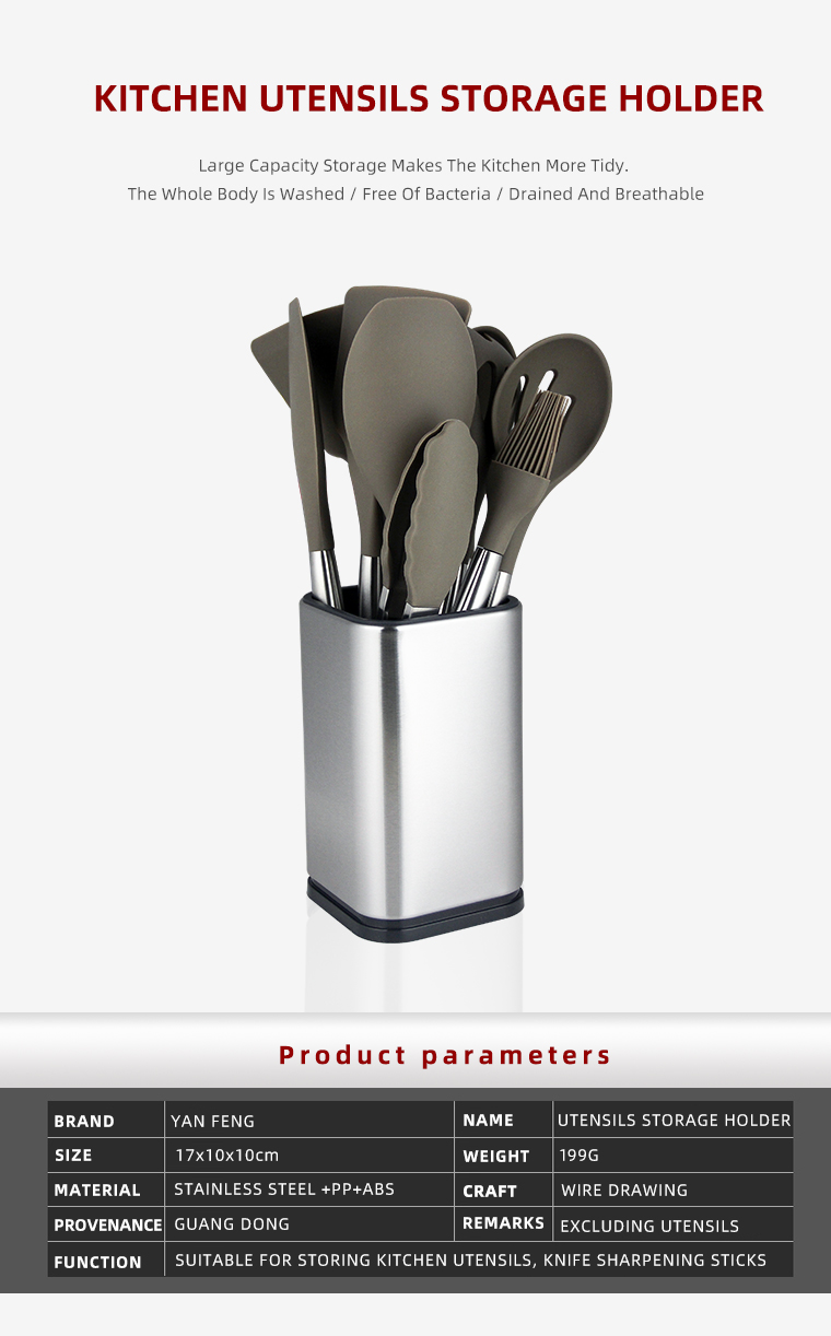 Factory Wholesale Kitchen Utensil Holder Stainless Steel Tableware Storage Organizer Holder Kitchen Tools Chopstick Utensil Hold