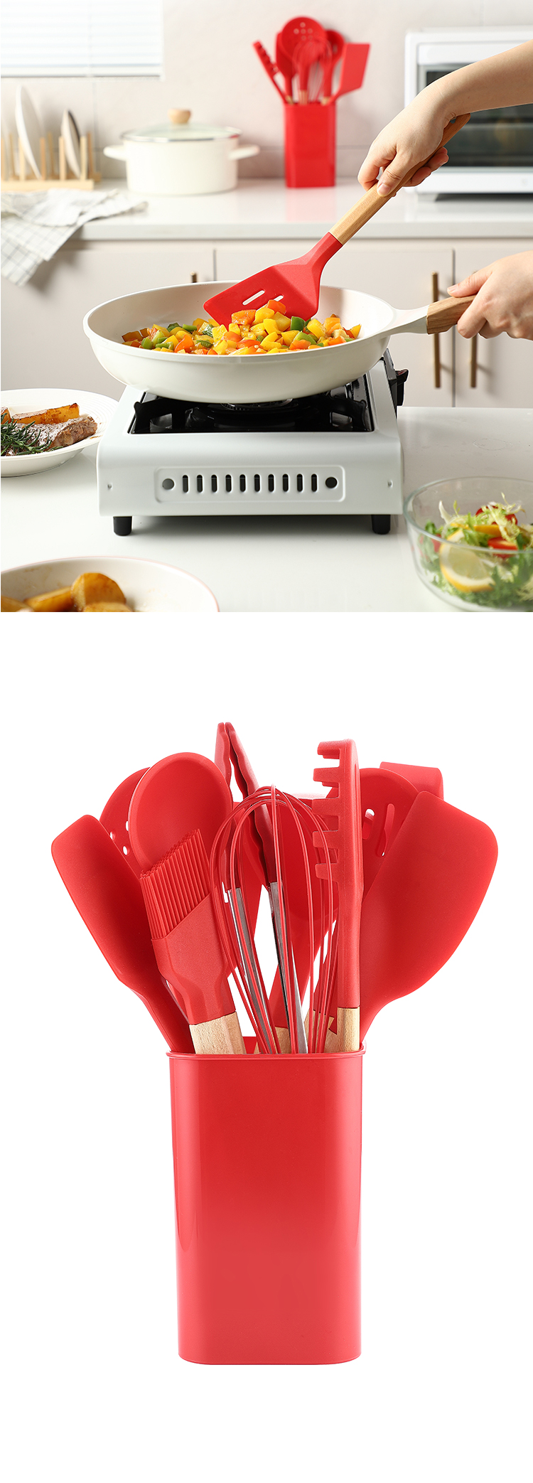 Amazon Hot Sell Plastic Storage Utensil Holder Kitchen Accessories Organizer Storage Utensil Cutlery Holder For Forks Spoons