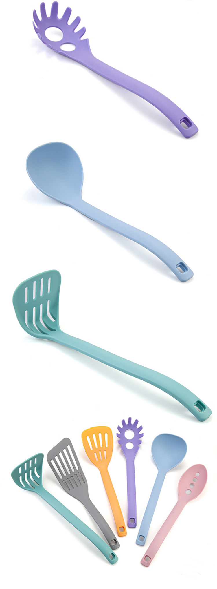 Hot Selling 6pcs Kitchen Cooking Utensils Heat Resistant kitchen tool Nylon Utensils Set for non stick cookware