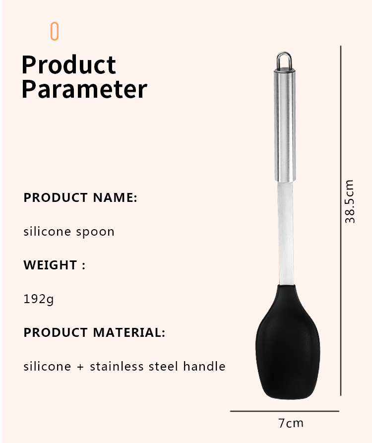 FACTORY CUSTOM ECO FRIENDLY 304 STAINLESS STEEL SILICONE SPOON KITCHEN GADGETS SET KITCHEN COOKING SPOONS