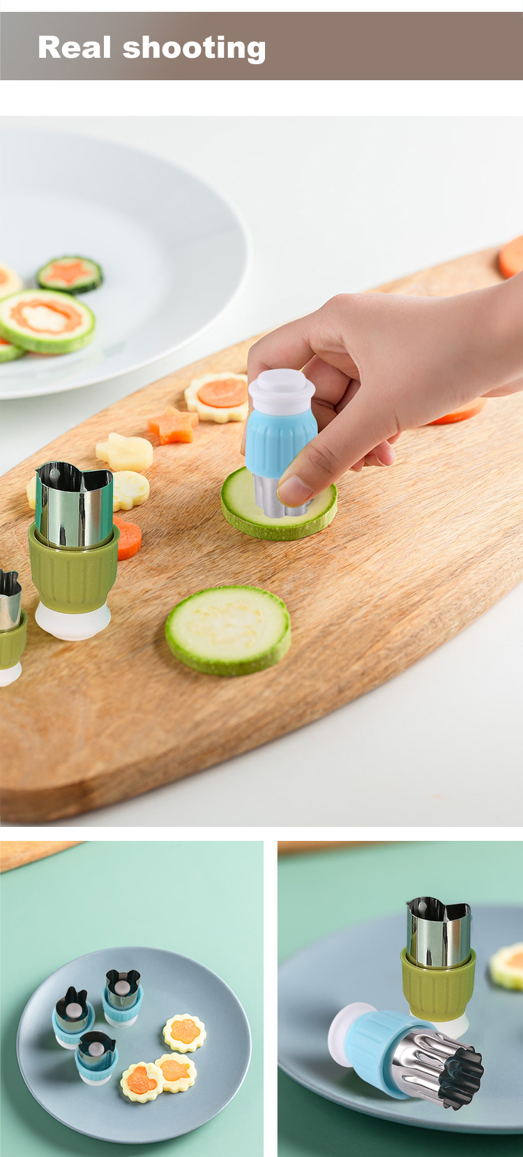 2022 Amazon 6pcs Stainless Steel Vegetable And Fruit Cutter Kitchen Baking Tools Biscuit Mold Biscuit Embossing Mold