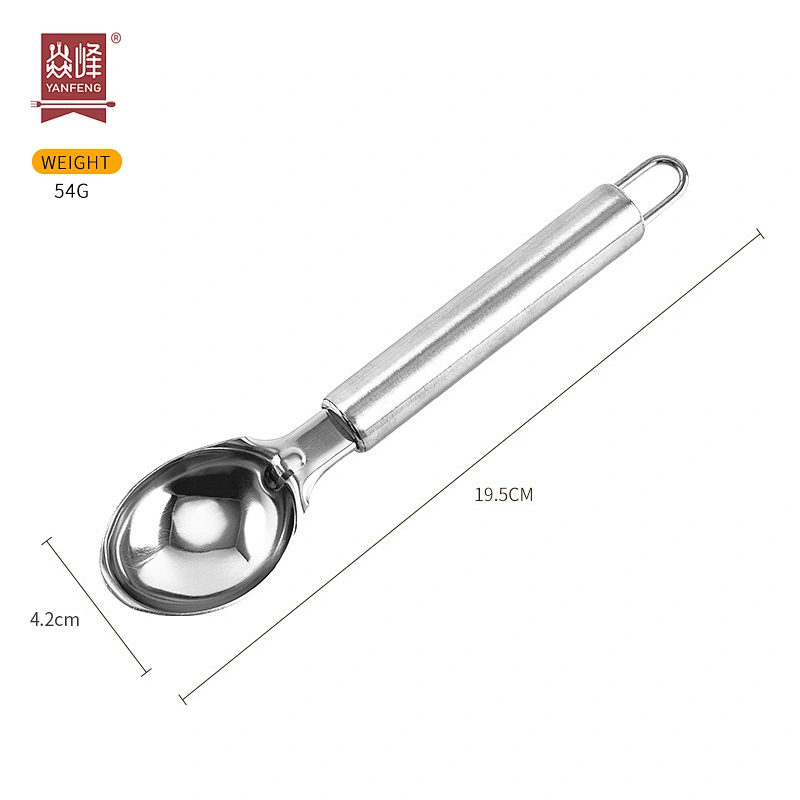 Factory Promotional Wholesale Ice Cream Scoop Kitchen Dessert Spoon Eco-friendly Stainless Steel Ice Cream Tools