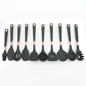 Amazon Hot Selling multi function10 pcs Silicone Cooking Tool Sets Non-Stick cocina de Silicone Kitchen Utensils Sets