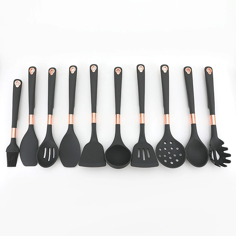 Amazon Hot Selling multi function10 pcs Silicone Cooking Tool Sets Non-Stick cocina de Silicone Kitchen Utensils Sets