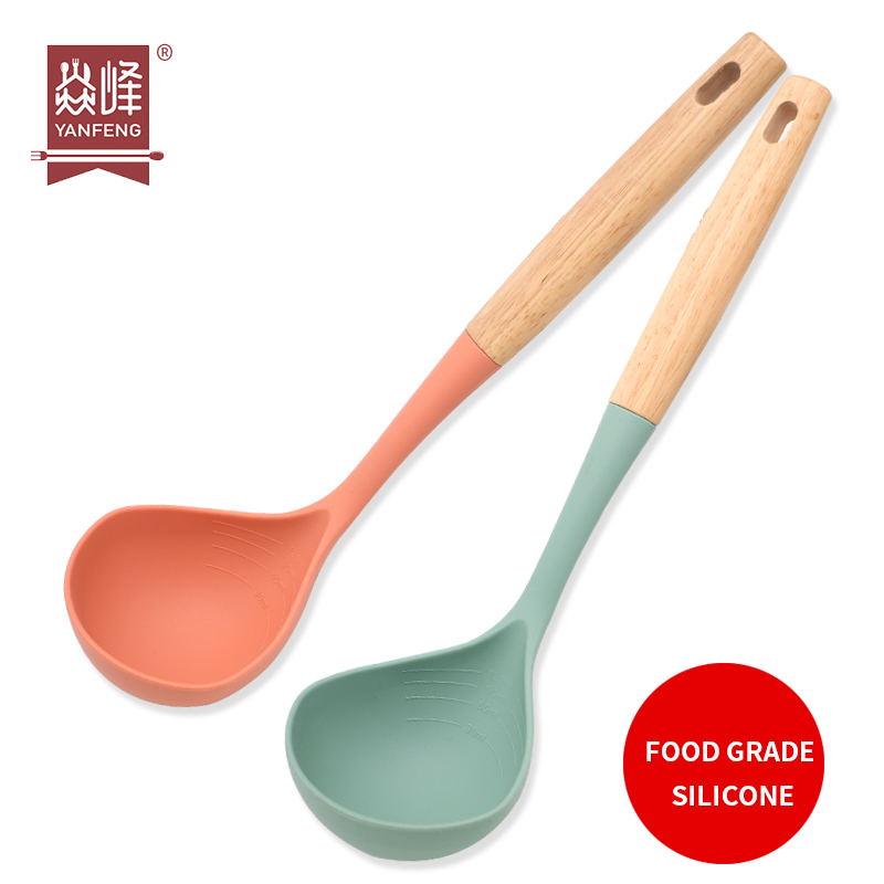 Amazon Products High Quality Kitchen Accessories Silicone Kitchen Ladle Non Stick Heat Resistant Silicone Soup Ladle