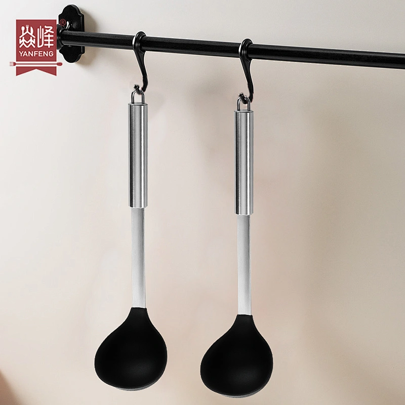 Amazon hot selling heat resistant silicone soup ladle silicone spoons non stick home kitchen cooking silicone kitchen ladle