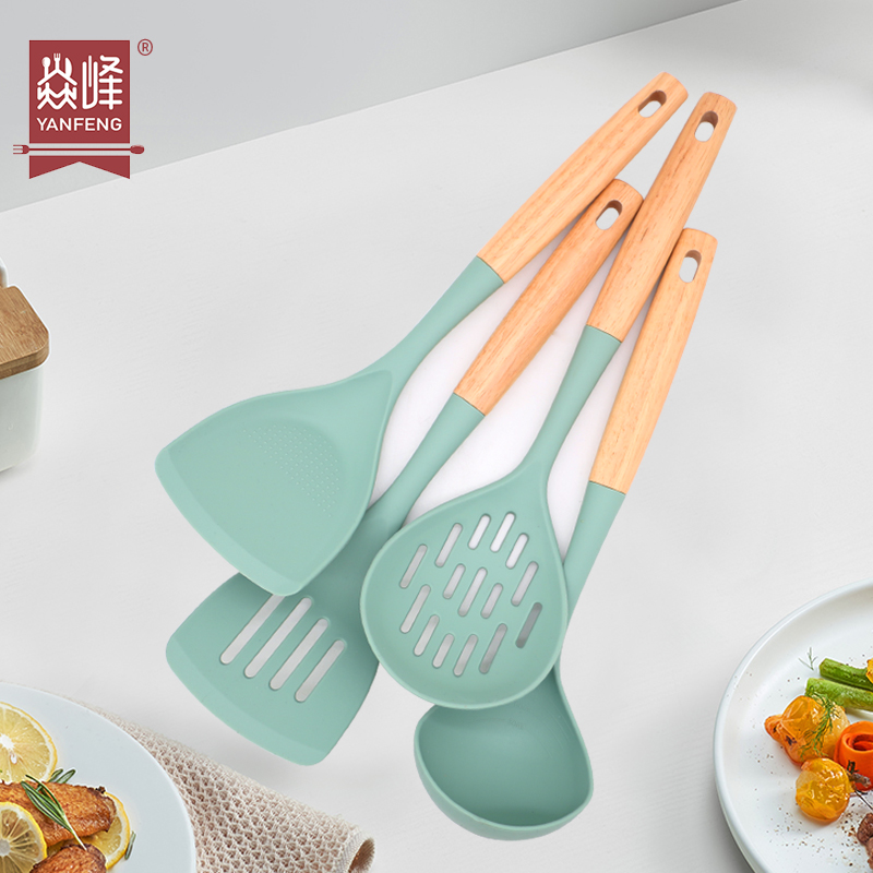 Hot Home Eco Friendly Kitchen Accessories Kitchen Utensils Set Kitchen Gadgets 4 Piece Silicone Cooking Utensils Sets