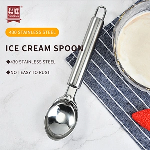 Factory Promotional Wholesale Ice Cream Scoop Kitchen Dessert Spoon Eco-friendly Stainless Steel Ice Cream Tools