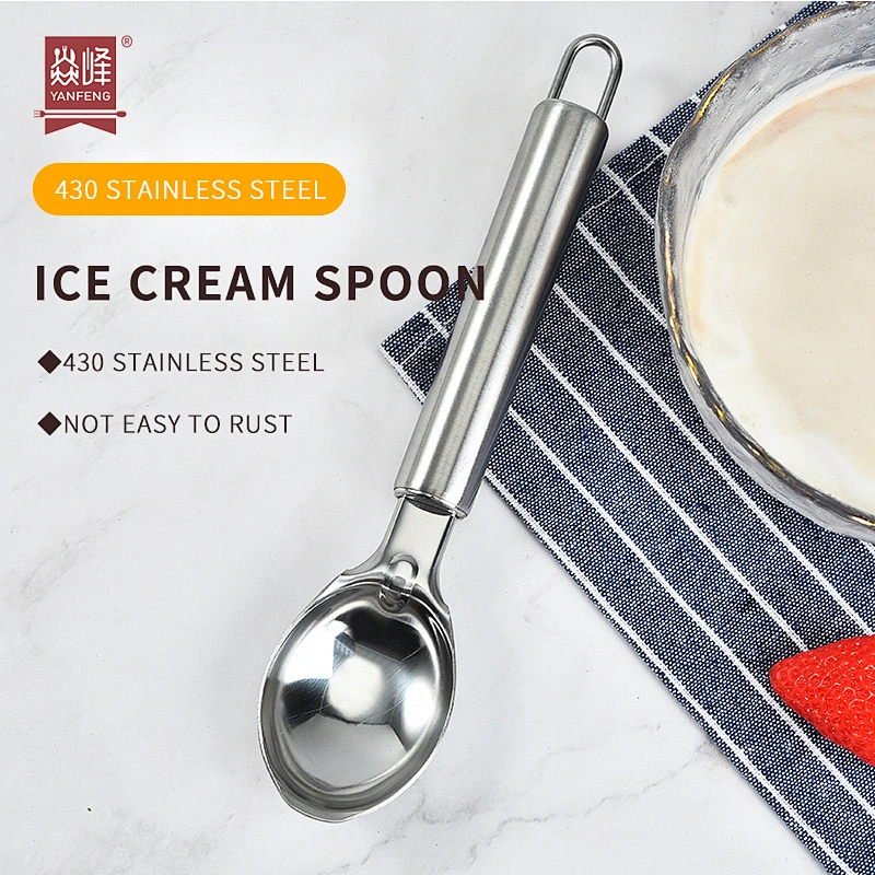 Factory Promotional Wholesale Ice Cream Scoop Kitchen Dessert Spoon Eco-friendly Stainless Steel Ice Cream Tools