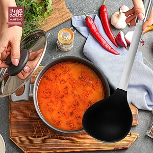 Amazon hot selling heat resistant silicone soup ladle silicone spoons non stick home kitchen cooking silicone kitchen ladle