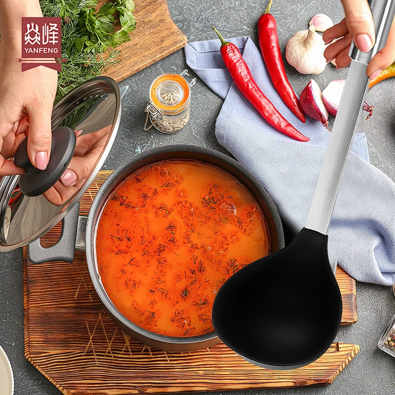Amazon hot selling heat resistant silicone soup ladle silicone spoons non stick home kitchen cooking silicone kitchen ladle