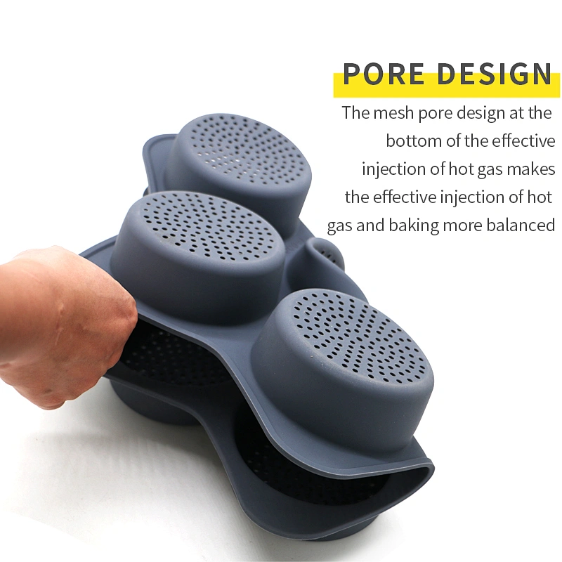 Amazon Hot Sell Eco-friendly Silicone Baking Bread Mold Burger Bun Mold Baking Tools Silicone Hamburger Mold