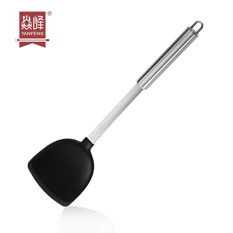 Best Seller High Quality Stainless Steel Kitchen Turner Shovel Non-slip Cooking Utensils Tools Silicone Turner With Long Handle