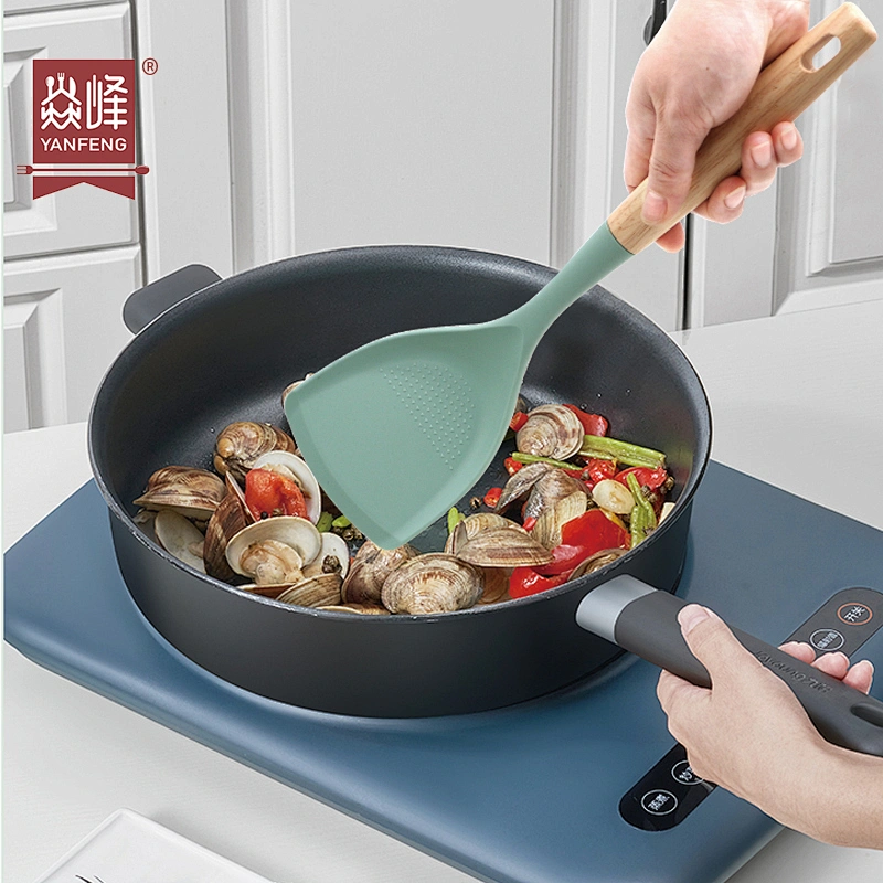 New Products Silicone High Quality Kitchen Turner Heat-resistant Non-slip Cooking Utensils Silicone Turner
