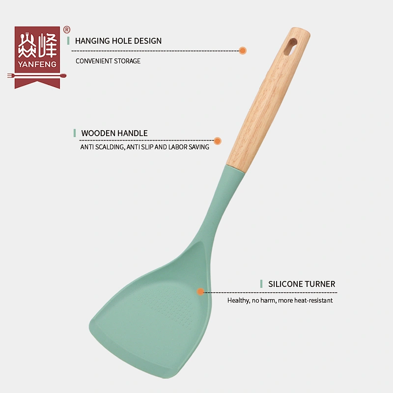 New Products Silicone High Quality Kitchen Turner Heat-resistant Non-slip Cooking Utensils Silicone Turner