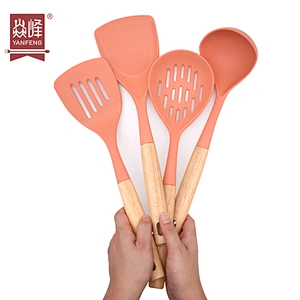 Hot Home Eco Friendly Kitchen Accessories Kitchen Utensils Set Kitchen Gadgets 4 Piece Silicone Cooking Utensils Sets