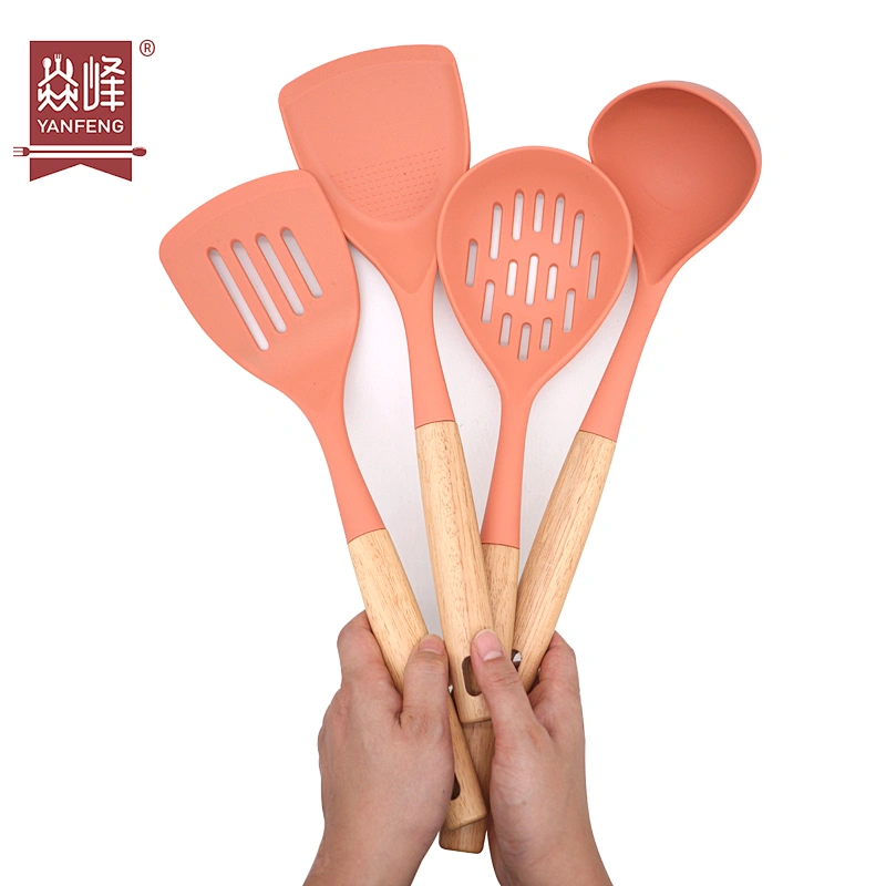 Hot Home Eco Friendly Kitchen Accessories Kitchen Utensils Set Kitchen Gadgets 4 Piece Silicone Cooking Utensils Sets