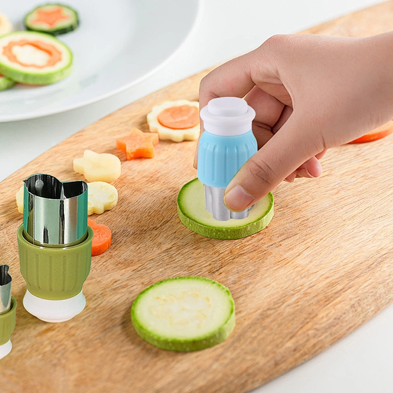 2022 Amazon 6pcs Stainless Steel Vegetable And Fruit Cutter Kitchen Baking Tools Biscuit Mold Biscuit Embossing Mold