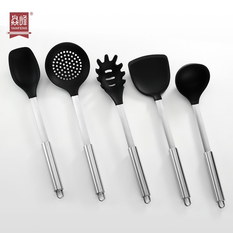 Factory New Design Kitchen Utensils 304 Stainless Steel Cookware Set Kitchen Supplies Kitchen Utensil set With Silicone